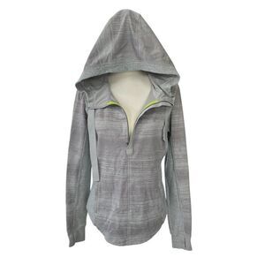 Lululemon Post Sweat Pullover Righteous Stripe Light Grey Pullover Hoodie Size 8